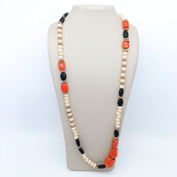 Collar stones coral y lava